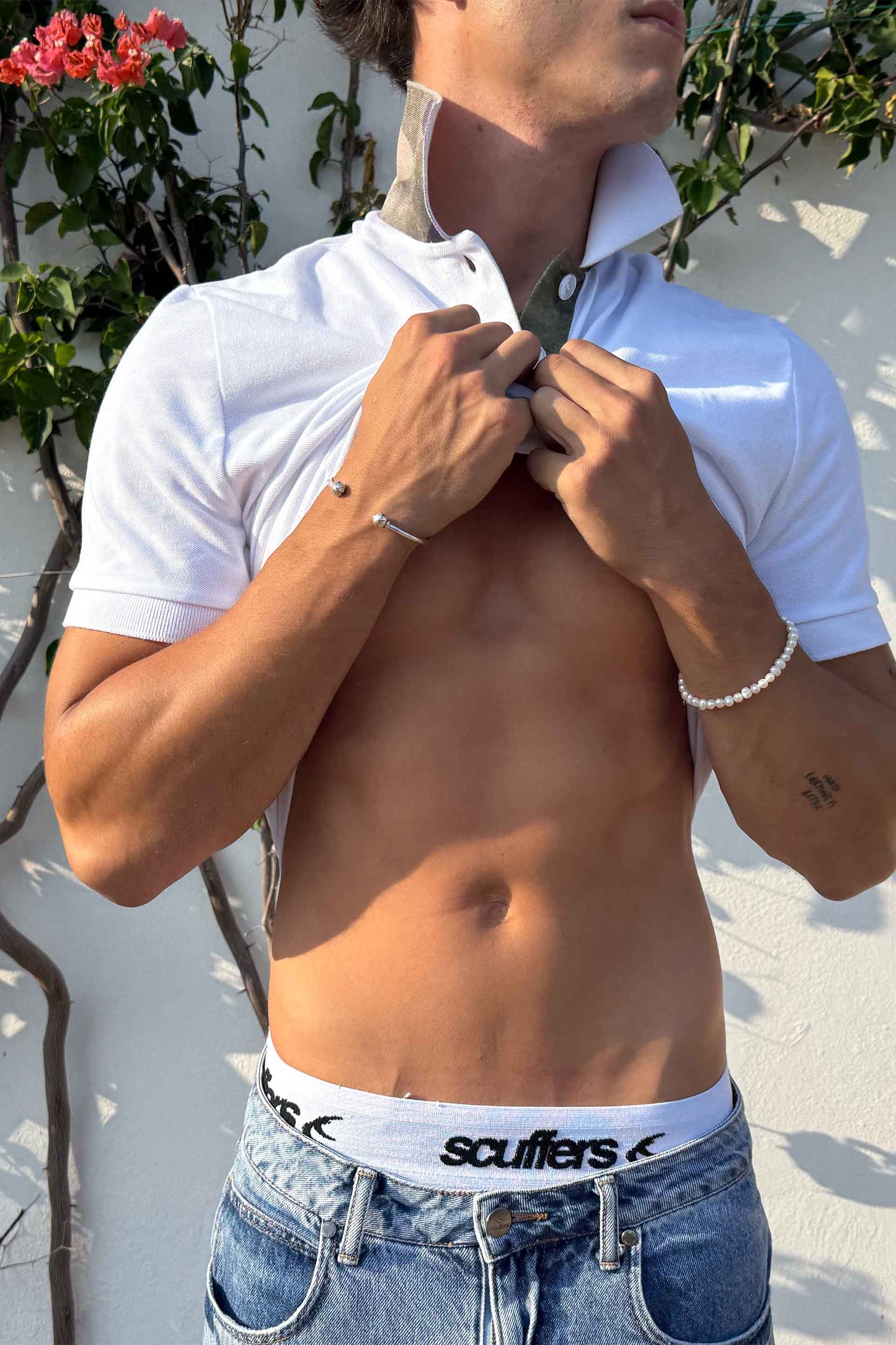 Camo White Polo